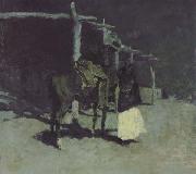 Frederic Remington Waiting in the Moonlight (mk43) Spain oil painting artist